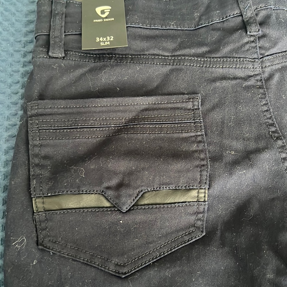 Navy blue slim jeans